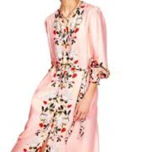 Boden Ruby Botanical Print Long Sleeve Maxi Dress SZ 20-22R Pink NWOT